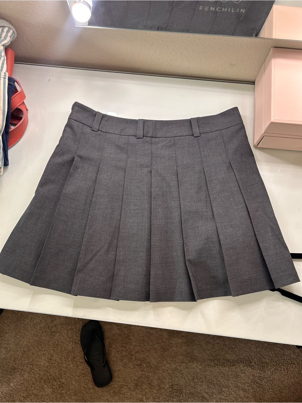 Aritzia Sunday Best pleated Olive Micro Skirt